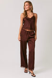 Brown Satin & Lace Cami