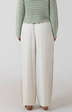 Ecru Gauze Wide Leg Pants