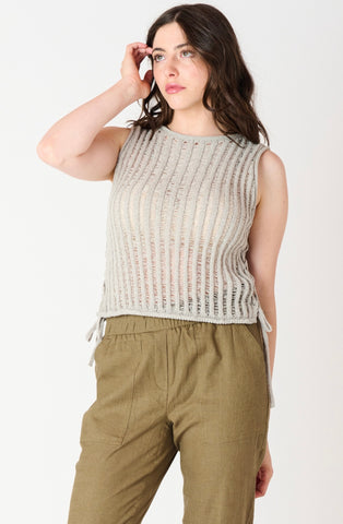 Sage Knit Tie Tank