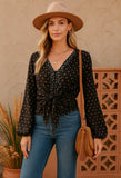 Black Floral Tie Top