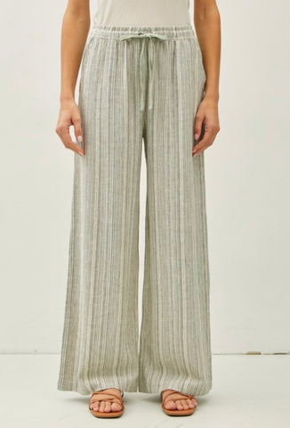 Sage Stripe Linen Pants
