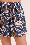 Teal Tropical Print Shorts