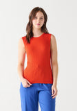 Tangerine Sleeveless Ribbed Top