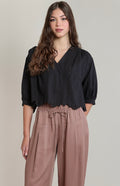 Black Peasant Top