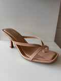 Nude Square Toe Sandals