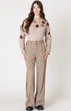 Brown Houndstooth Trouser Pants