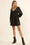 Black Abstract Satin Dress