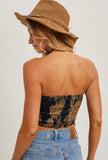 Navy Floral Scarf Top