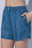 Dark Blue Tencel Shorts