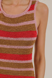 Red Stripe Knit Maxi Dress