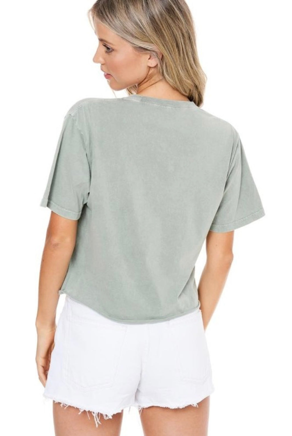 Sage Free Bird Cropped Tee