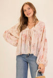 Cream Floral Peplum Top