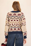 Heart Nordic Zip Sweater