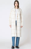 Cream Plaid Duster Jacket
