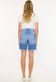 Denim Pinstripe Bermuda Shorts
