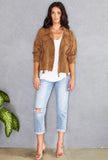 Camel Eyelet Jacket