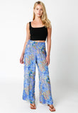 Blue Tropical Palazzo Pants