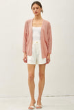 Dusty Coral Stripe Cardigan