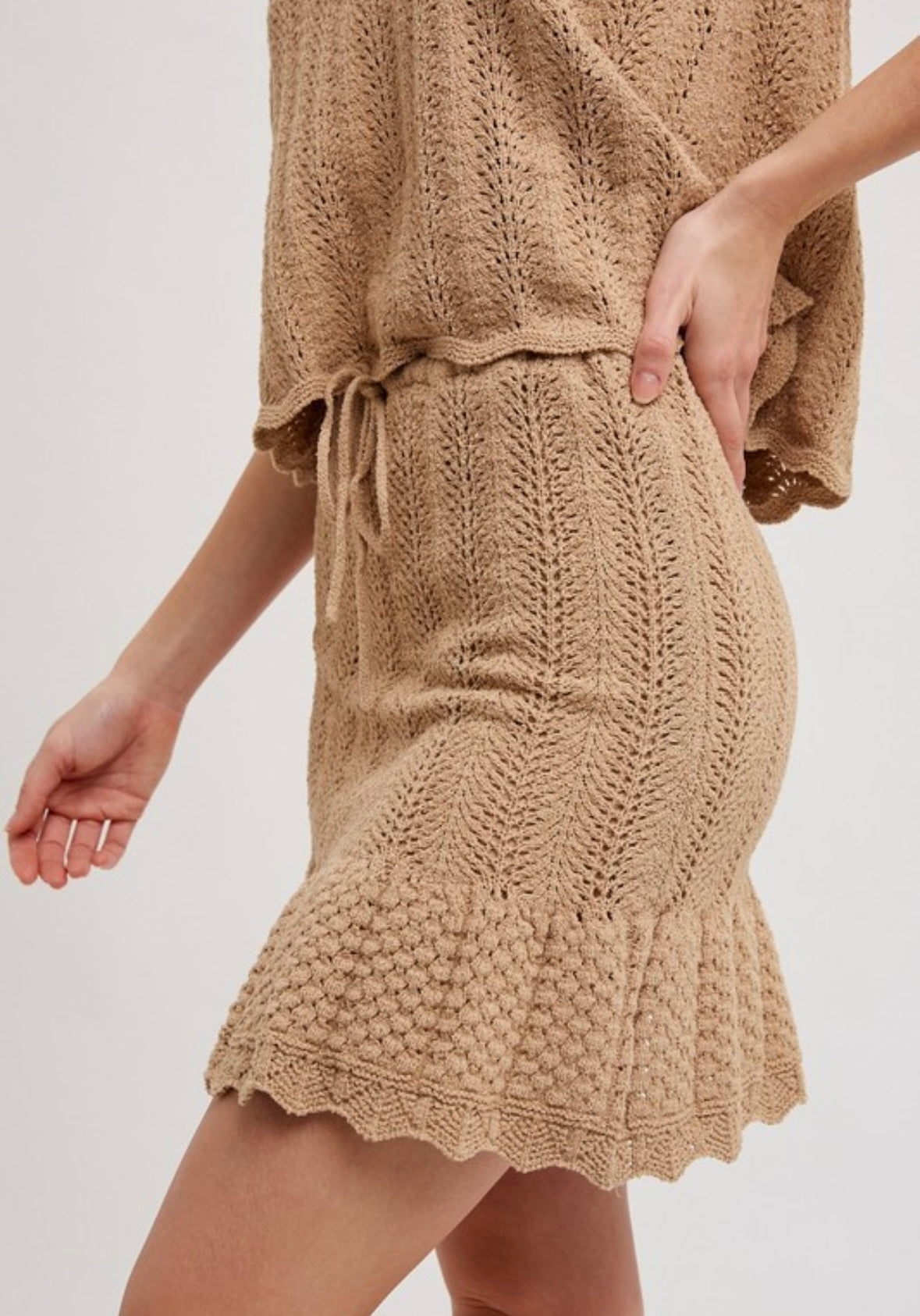 Tan Crochet Skirt