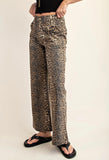 Leopard Print Wide Leg Jeans