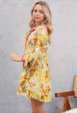 Gold Floral Shirt Dress