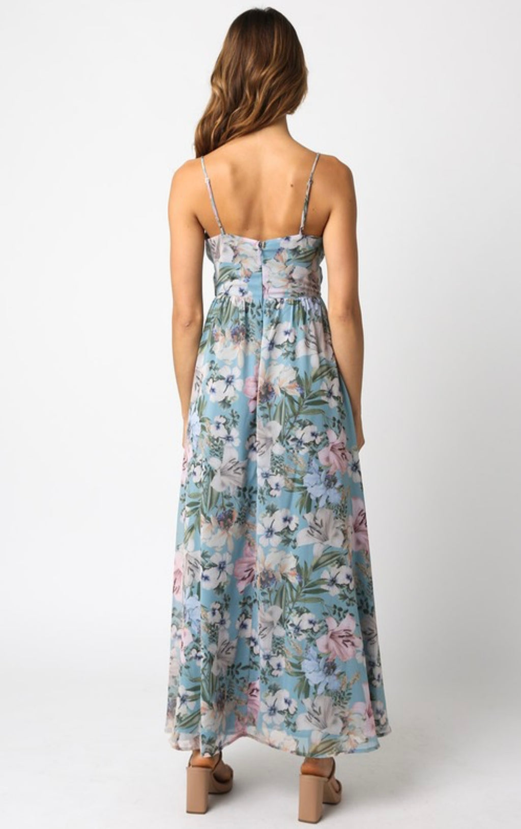Charlize Blue Floral Dress