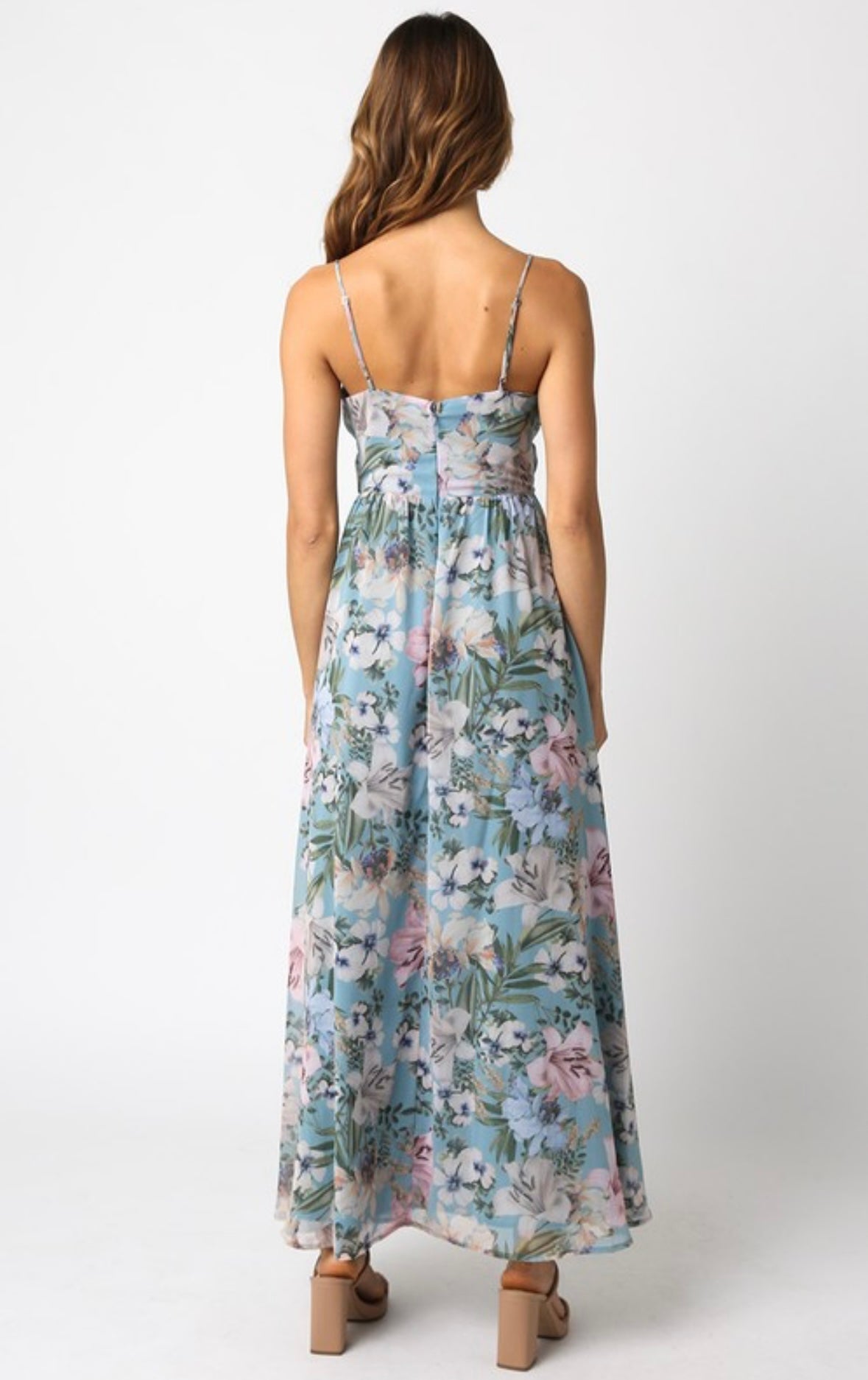 Charlize Blue Floral Dress