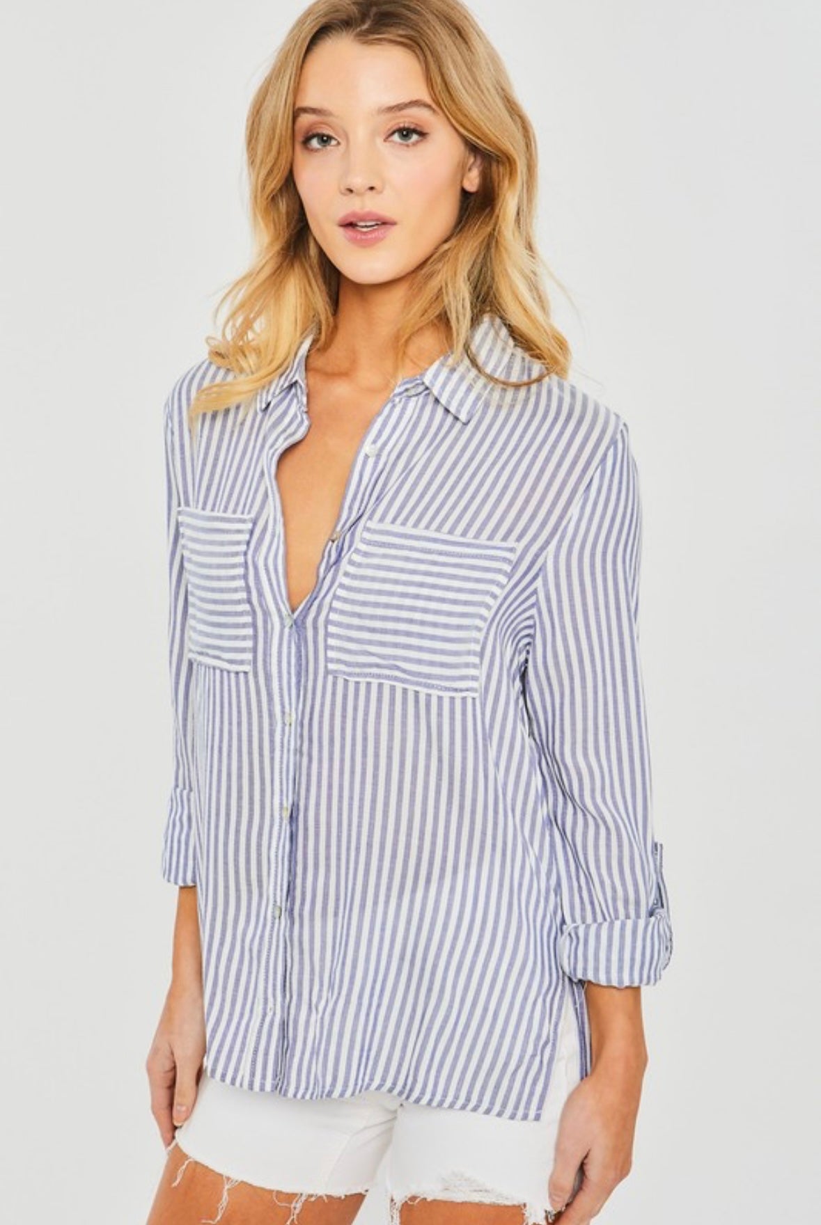 Blue Stripe Button Down