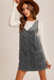 Teal Corduroy Overall Dress