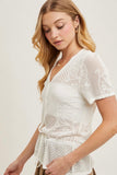 Ivory Crochet Peplum Top