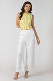 White Gauze Cropped Pants