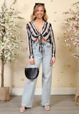 Black Tie Dye Sheer Tie Top