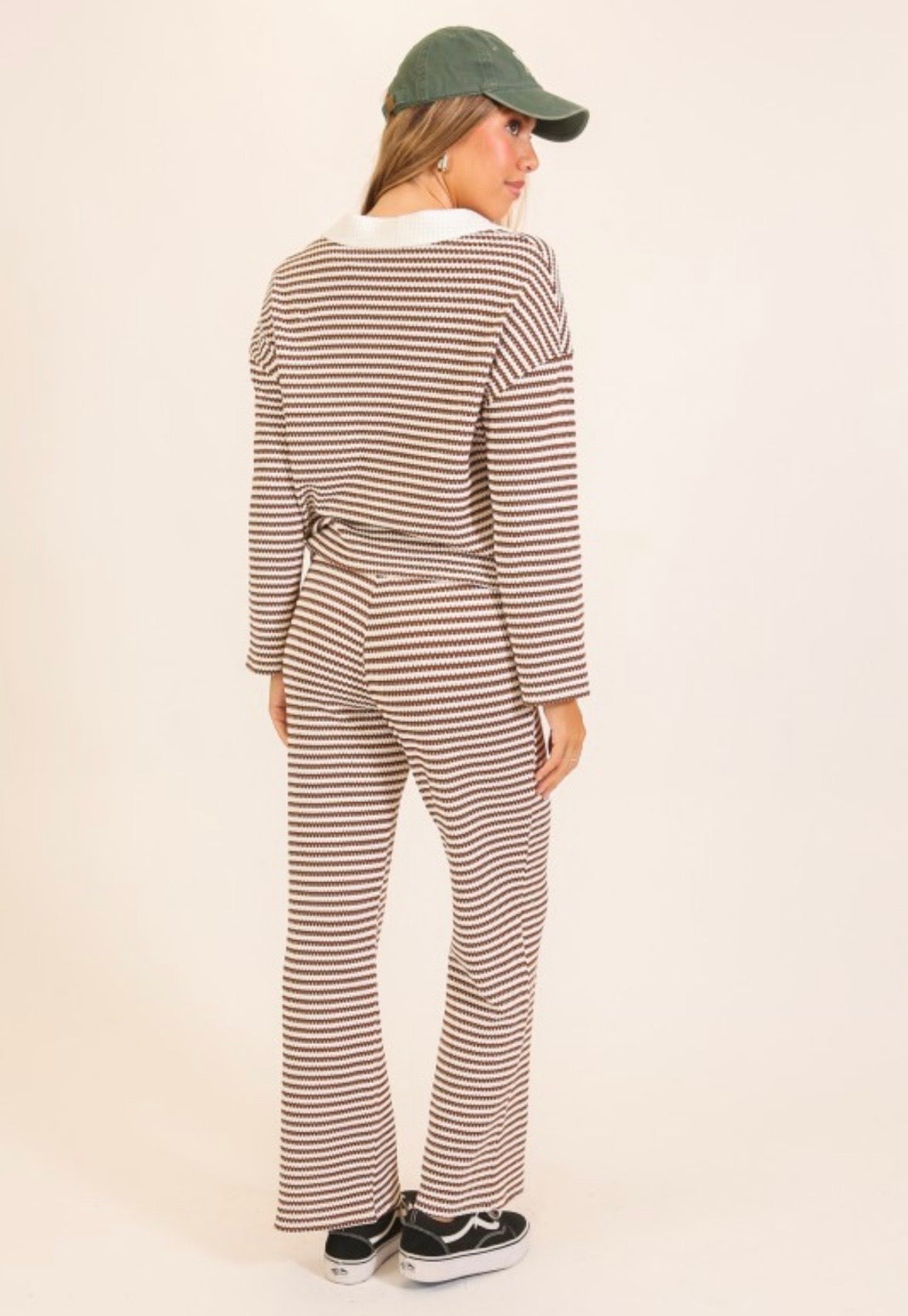 Brown Stripe Lounge Set