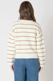 Cream Stripe Wide Sleeve Sweater