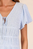 Light Blue Smocked Peplum Top