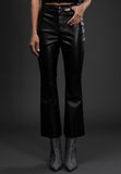 Black Leatherlike Cropped Pants