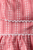 Red Tiered Lace Trim Tank Top