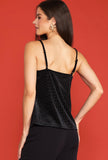 Black Glitter Velvet Cami