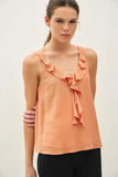 Apricot Ruffle Tank