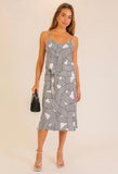 Cream Abstract Print Skirt
