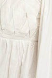 White Cold Shoulder Basket Weave Crop Top