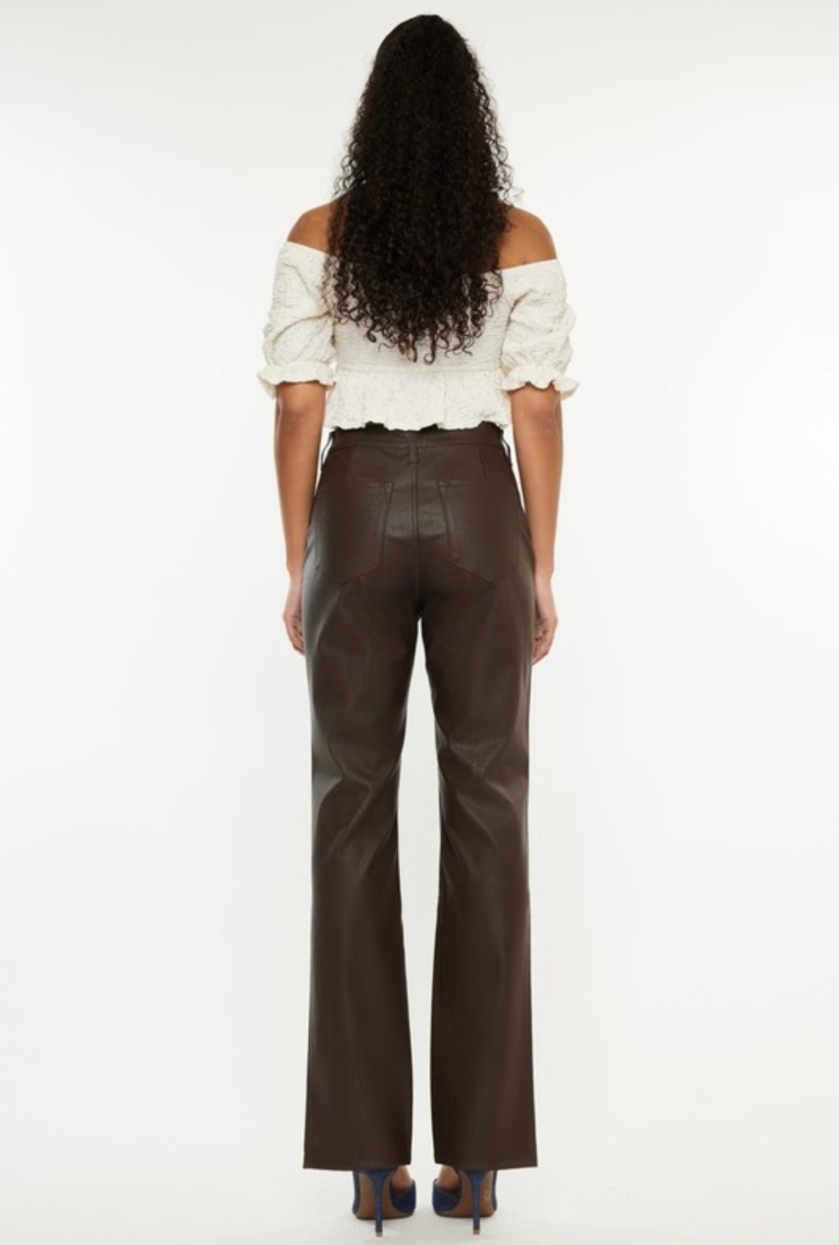 Brown Vegan Leather Pants