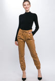 Camel Leatherlike Joggers