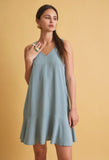 Ocean Blue Ruffle Hem Dress