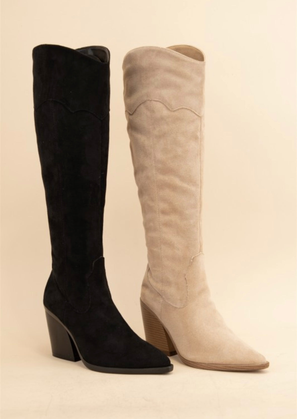 Muriel Beige Suede Boots