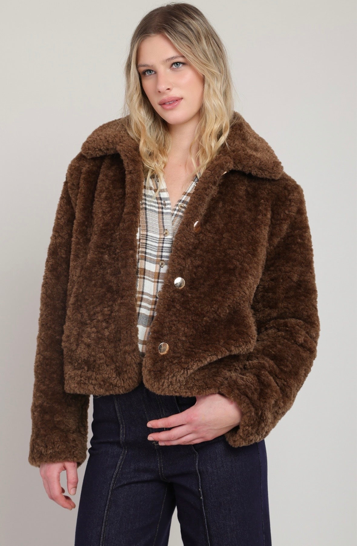 Minky Brown Faux Fur Coat