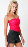 Pink Cropped Lace Top
