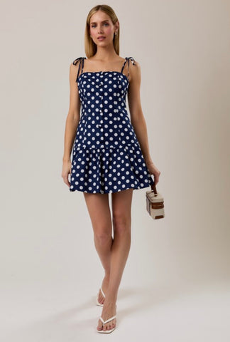 Navy Polka Dot Dress