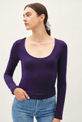 Navy Round Neck Long Sleeve Top
