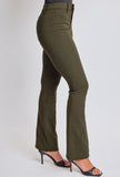 Olive High Rise Stretch Flare Pants